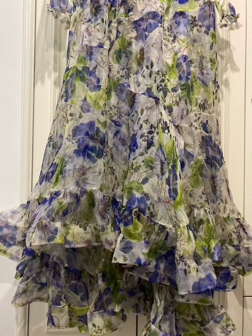 Zimmermann Floral Lavender & Green Long Sleeve Maxi Dress size 3 - Picture 9 of 13